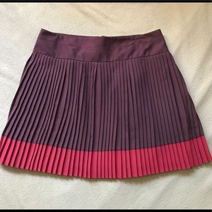 Purple & Red Accordion Pleat A-line Skirt